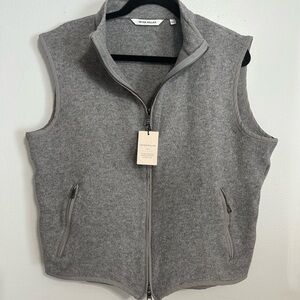 $495 Peter Millar Crown Flex-Fleece Men's Wool Vest in British Gray- Large